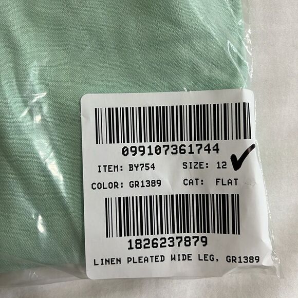 J. Crew Linen-blend wide-leg pleated trouser pant Size 12 - Picture 14 of 14